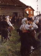 Anders Zorn Midsummer dance oil painting
